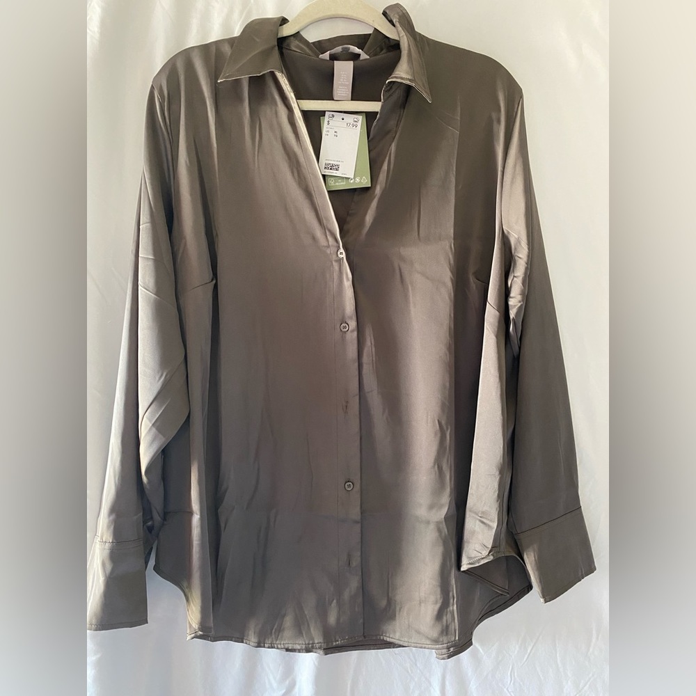 Grey Button Up Dress Shirt